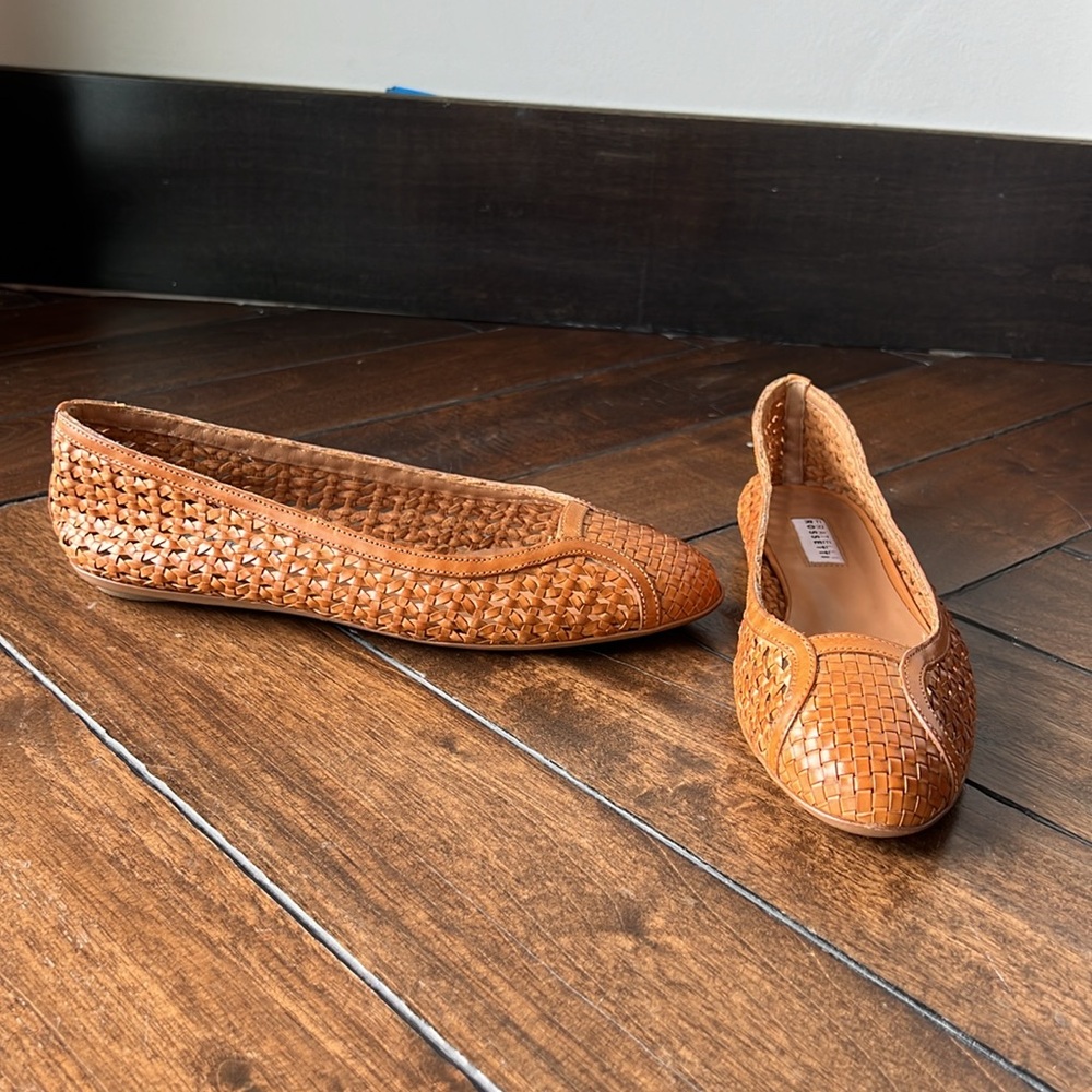 Fratelli Rossetti woven brown leather size 7.5M(37.5) made in Italy 🇮🇹 flats - Picture 2 of 12